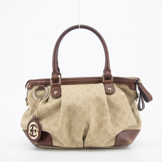 Gucci Brown Interlocking GG Canvas x Leather Shoulder Bag  #2415