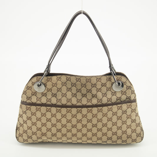 Gucci Brown GG Canvas x Leather Tote Bag #2416