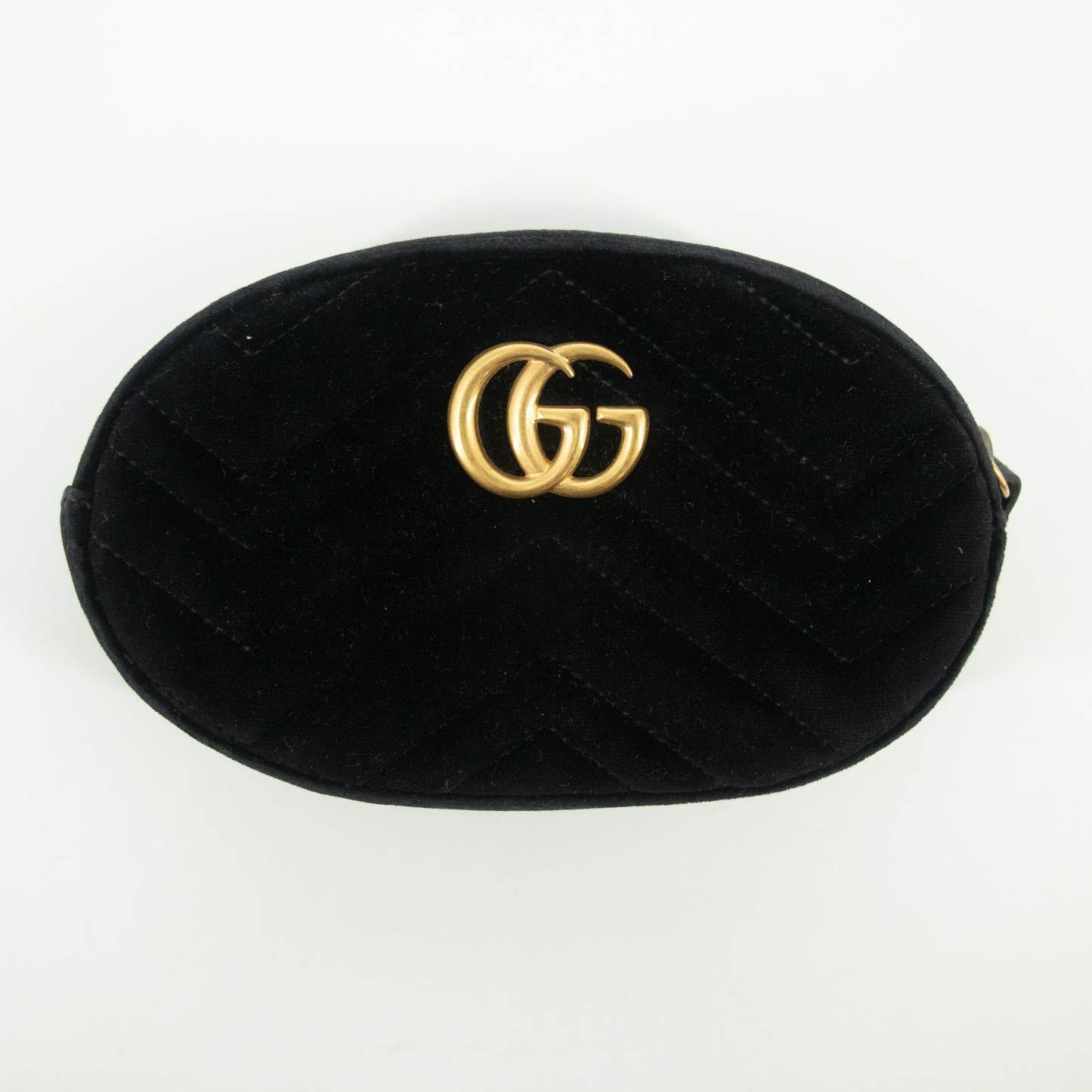 Gucci Black Velvet Marmont Belt Bag- #2454