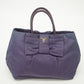 Prada Purple Tessuto Nylon x Leather Ribbon Tote Bag #2460