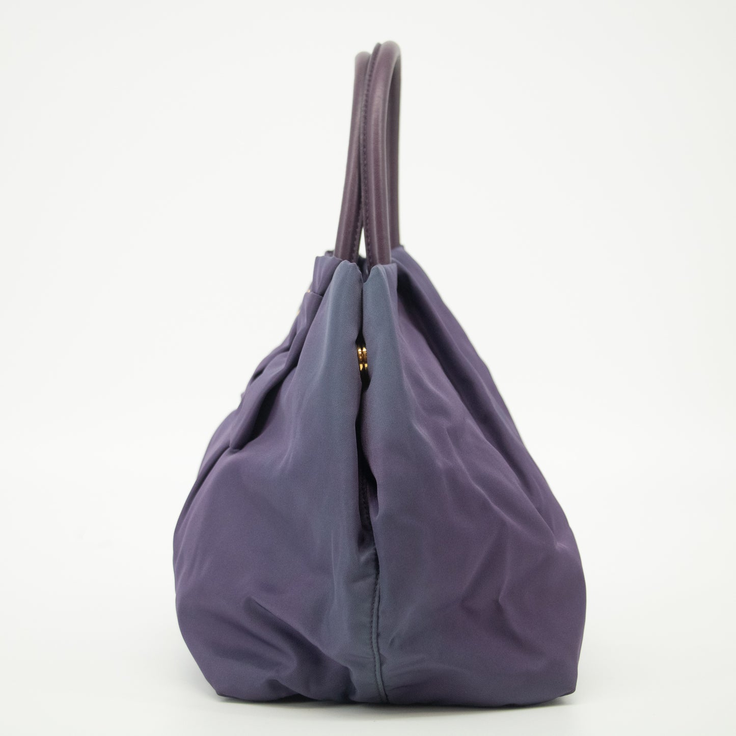 Prada Purple Tessuto Nylon x Leather Ribbon Tote Bag #2460