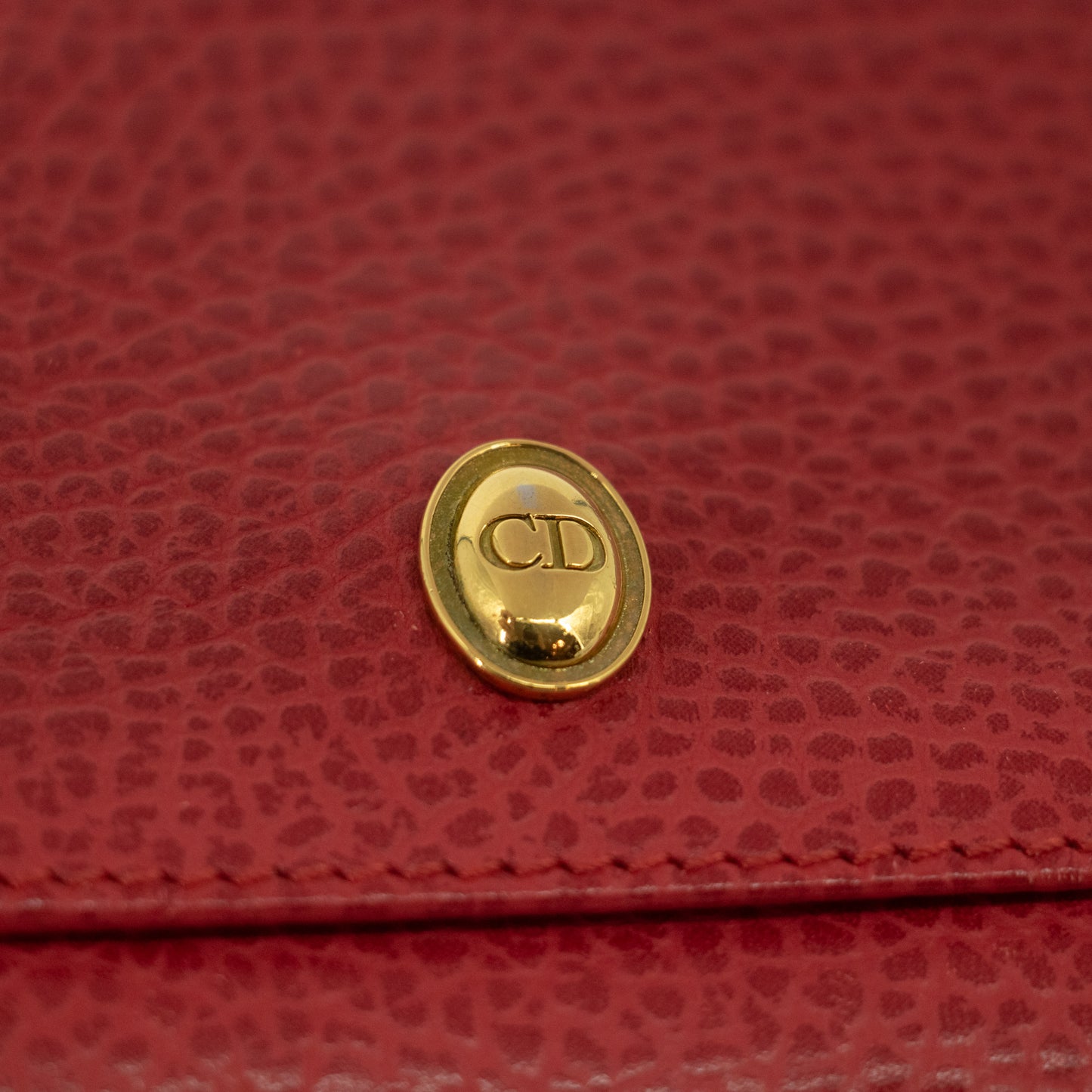 Christian Dior Red Leather Long Wallet #2465