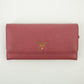 Prada Pink Saffiano Leather Long Wallet #2466