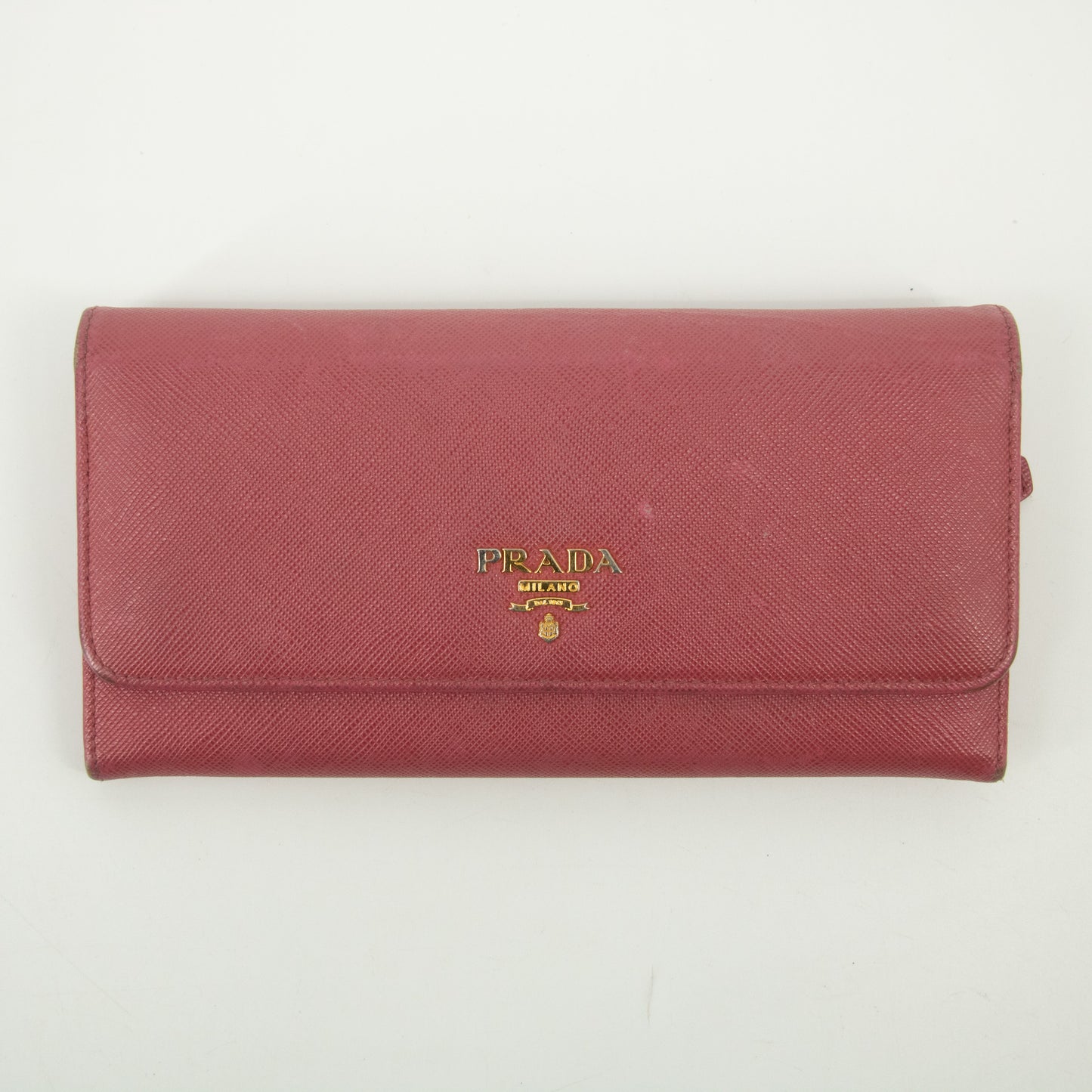 Prada Pink Saffiano Leather Long Wallet #2466