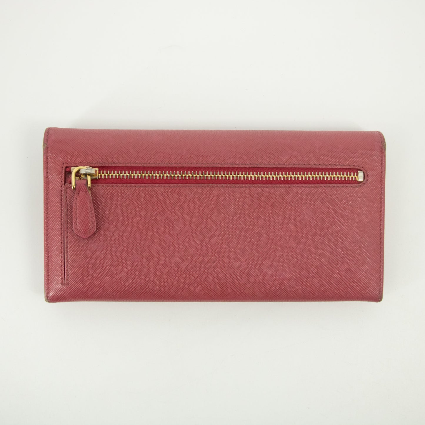 Prada Pink Saffiano Leather Long Wallet #2466