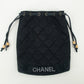 Chanel Cotton Quilted Drawstring Pouch Bag #2469