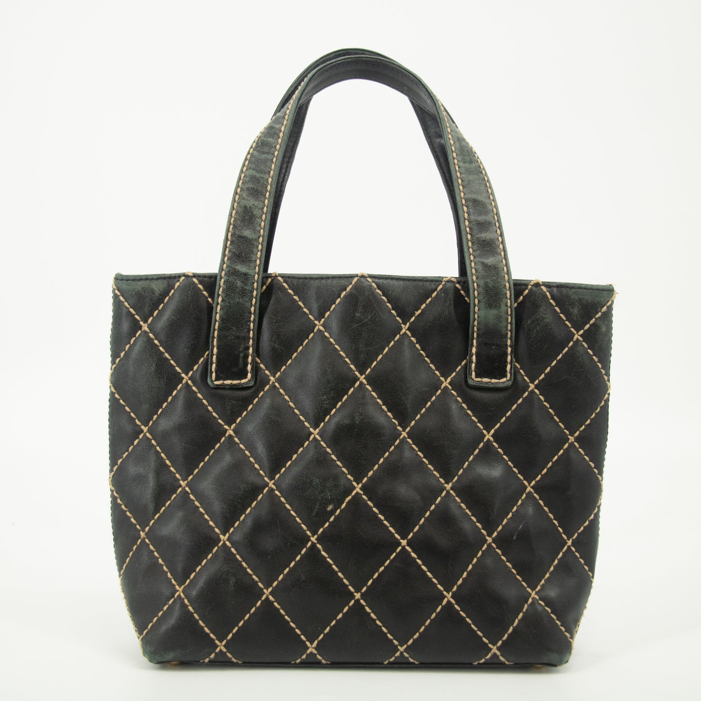 Chanel Black Wild Stitch Quilted Handbag Small  #2554