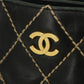 Chanel Black Wild Stitch Quilted Handbag Small  #2554