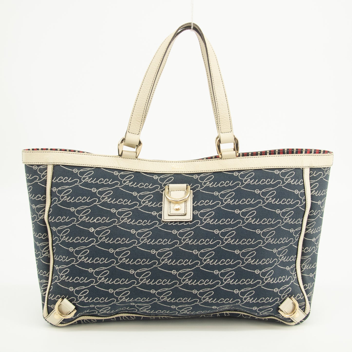 Gucci Canvas Abbey Insignia Blue Tote Bag  #2577