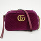 Gucci Purple GG Marmont Velvet Crossbody Bag #2583