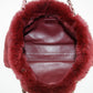 Chanel CC Burgundy Lapin Rabbit Fur Chain Tote Bag 6 Series  #2621