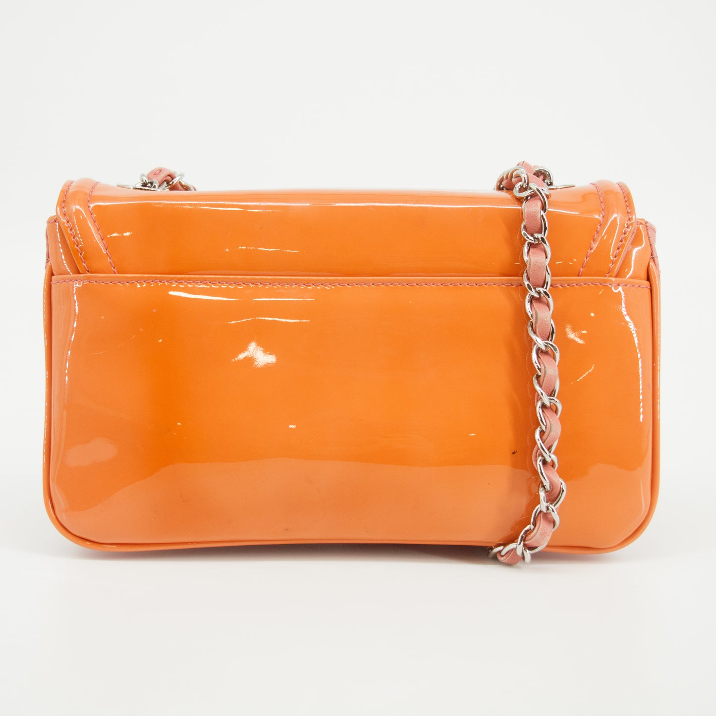 Chanel CC Coco Mark Patent Orange Multicolor Wallet On Chain 13 Series #2622