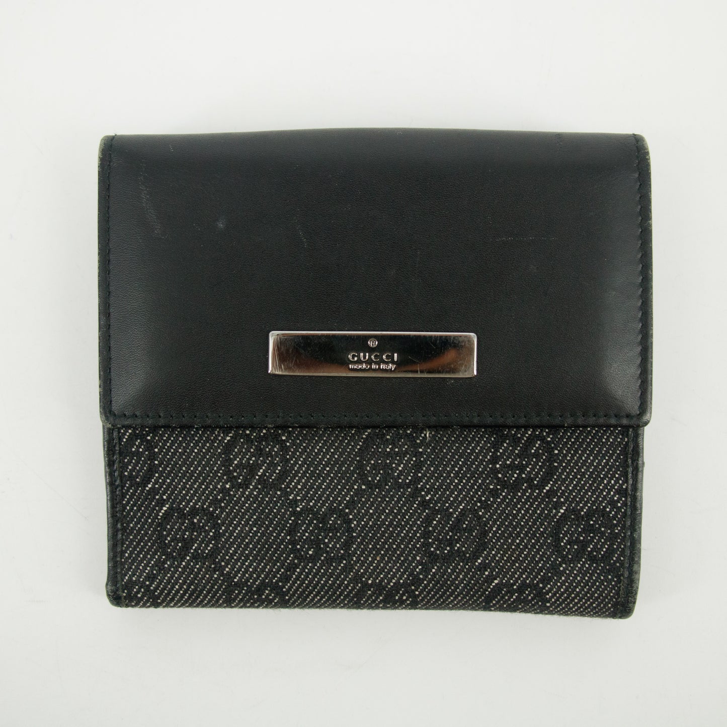 Gucci Black GG Canvas x Leather Card Case #2627