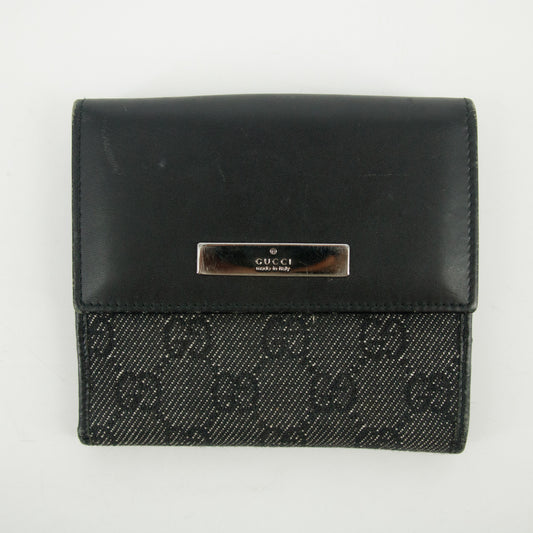 Gucci Black GG Canvas x Leather Card Case #2627