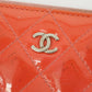 Chanel Pink Coco Mark Matelasse Patent Leather Round Zipper Long Wallet #2631