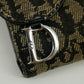 Christian Dior Black Trotter Saddle Canvas x Leather Compact Wallet -SKU #2635