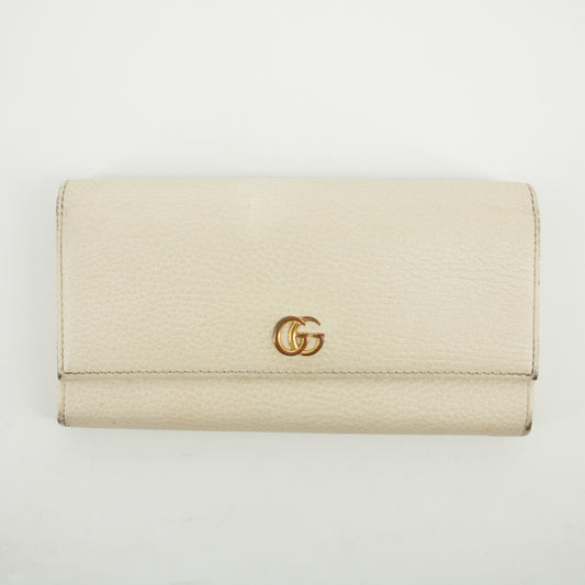 Gucci Ivory GG Marmont Leather Long Wallet #2638