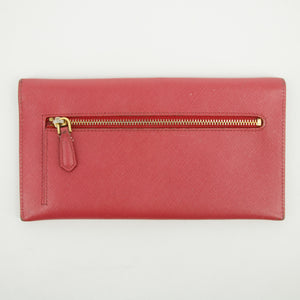 Prada Pink Saffiano Leather Letter Long Wallet #2639