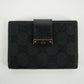 Gucci Black GG Canvas x Leather Compact Wallet #2643