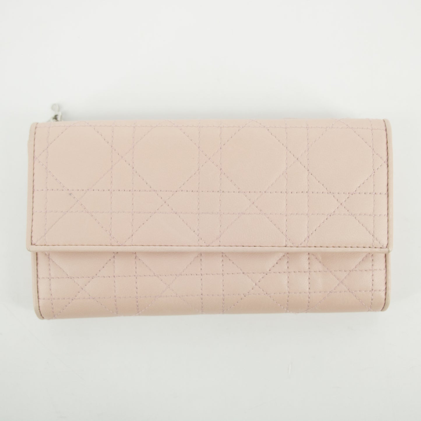 Christian Dior Pink Cannage Leather Long Wallet #2648