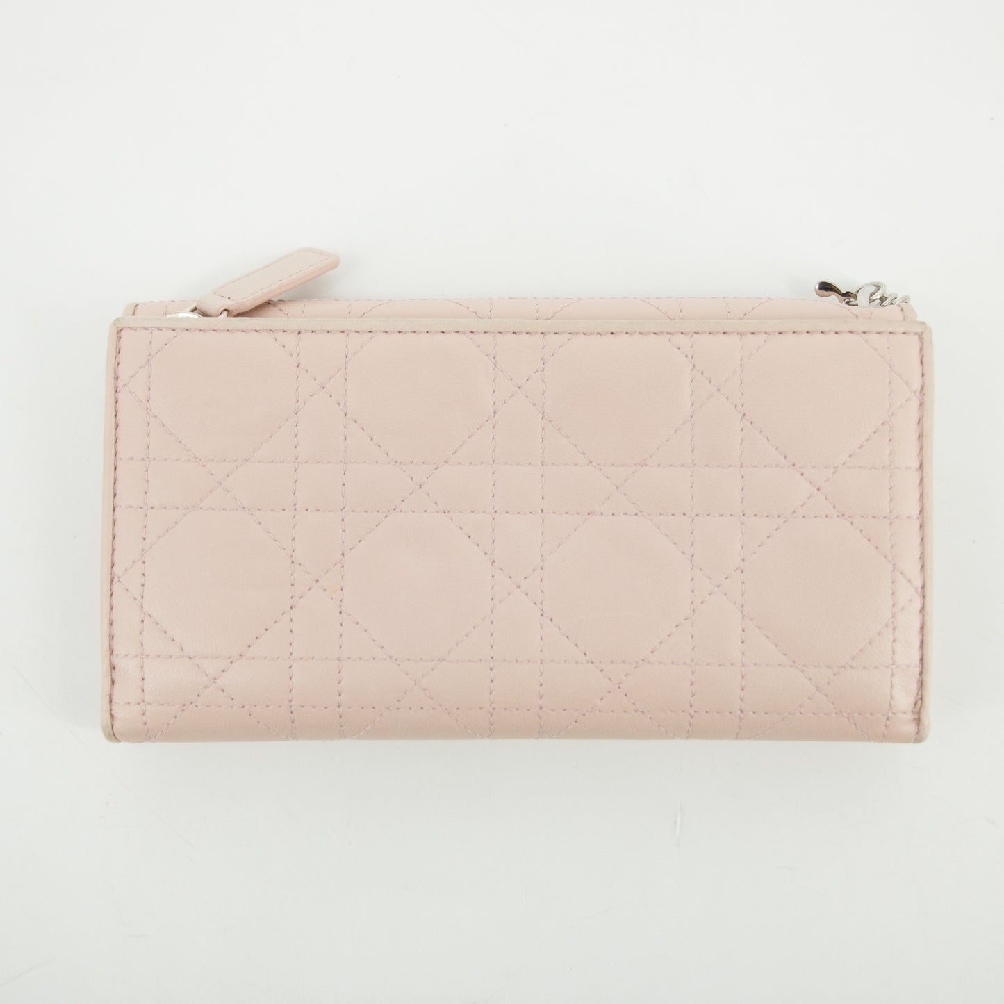 Christian Dior Pink Cannage Leather Long Wallet #2648