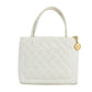 Chanel Caviar Skin Reprint Medallion Tote Bag White 2 Series #2678