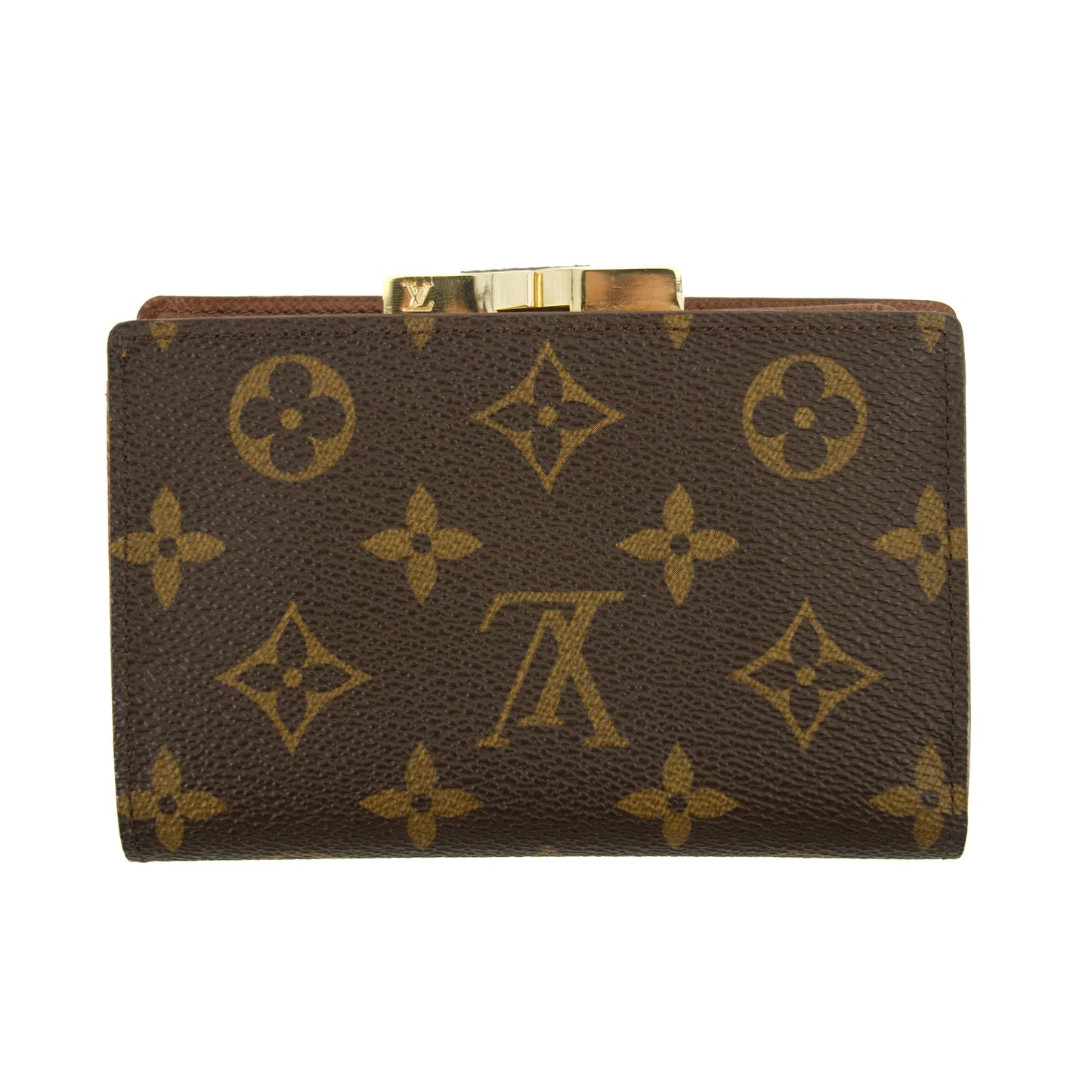 Louis Vuitton Monogram Canvas Kisslock Wallet Brown #2689