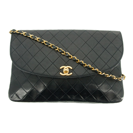 Chanel Matelasse Quilted Turnlock Lambskin Single Flap Shoulder Bag 0 Series #2718