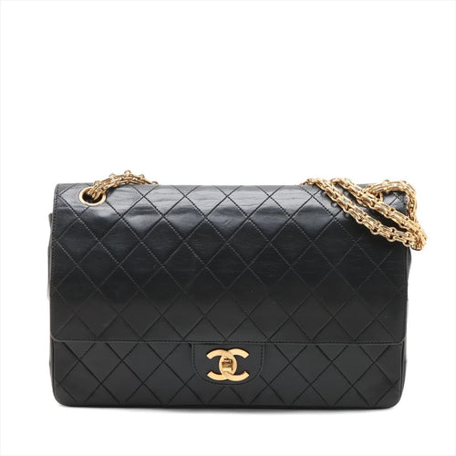 Chanel Black Matelassé Double Flap