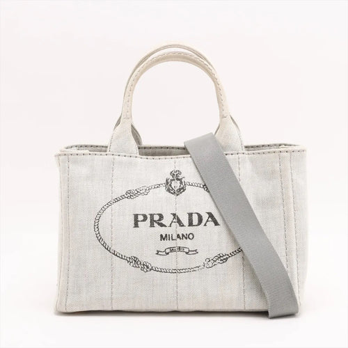 Prada Ivory Canapa Canvas Tote