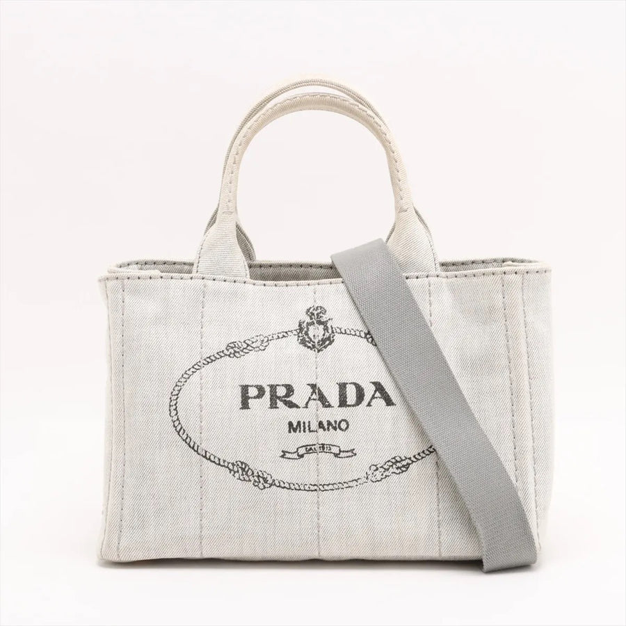 Prada Ivory Canapa Canvas Tote