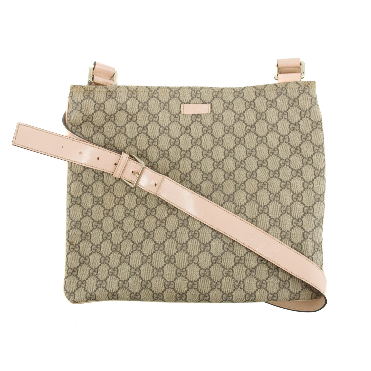 Gucci GG Supreme Canvas Coaated PVC Pink Shoulder Bag #2790