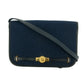 Christian Dior Vintage Trotter Canvas / Leather Shoulder Bag Blue #2814