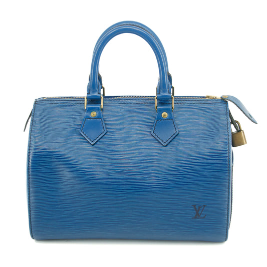 Louis Vuitton Epi Leather Speedy 25 Blue Handbag #2840