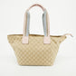 Gucci GG Canvas Neutrals Tote Bag Pink Shoulder Strap #2844