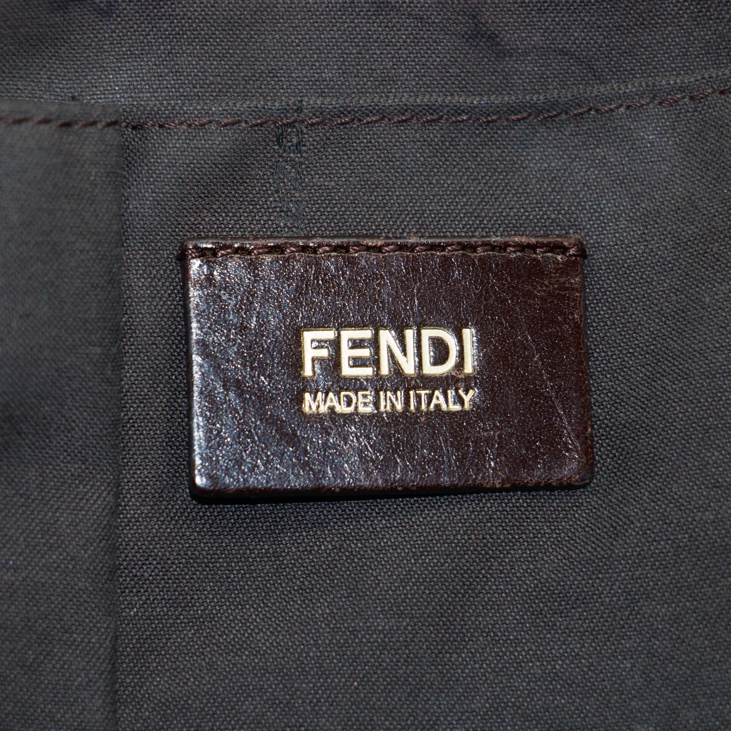 Fendi Khaki Zucchino Canvas FF Shoulder Bag #2855