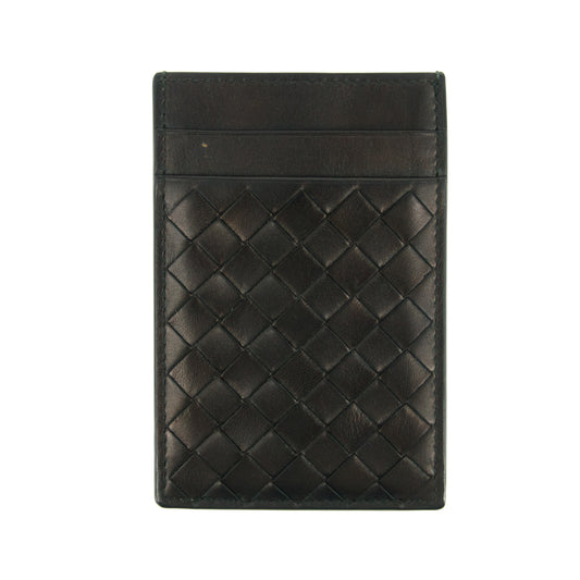 Bottega Veneta Intrecciato Black Money Clip Wallet #2857