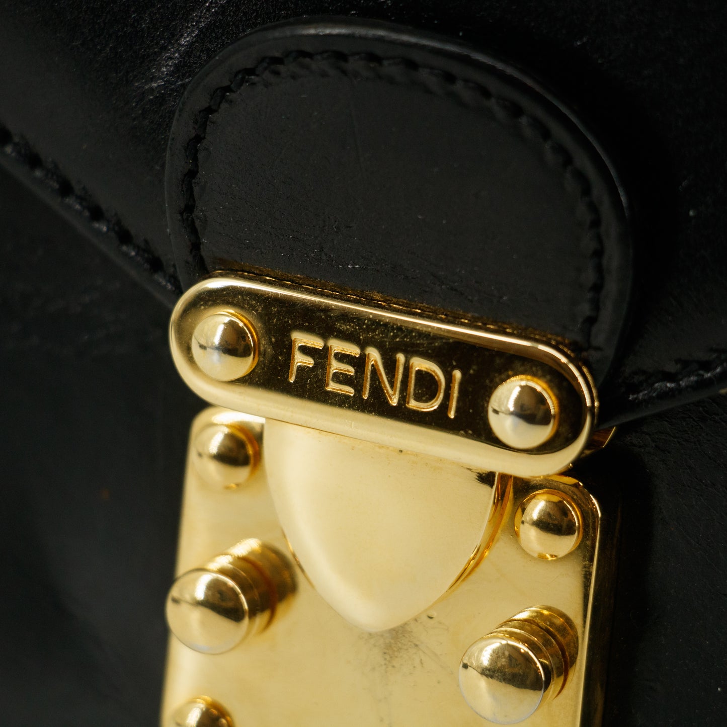 Fendi Black Leather 2Way Shoulder Bag #2867