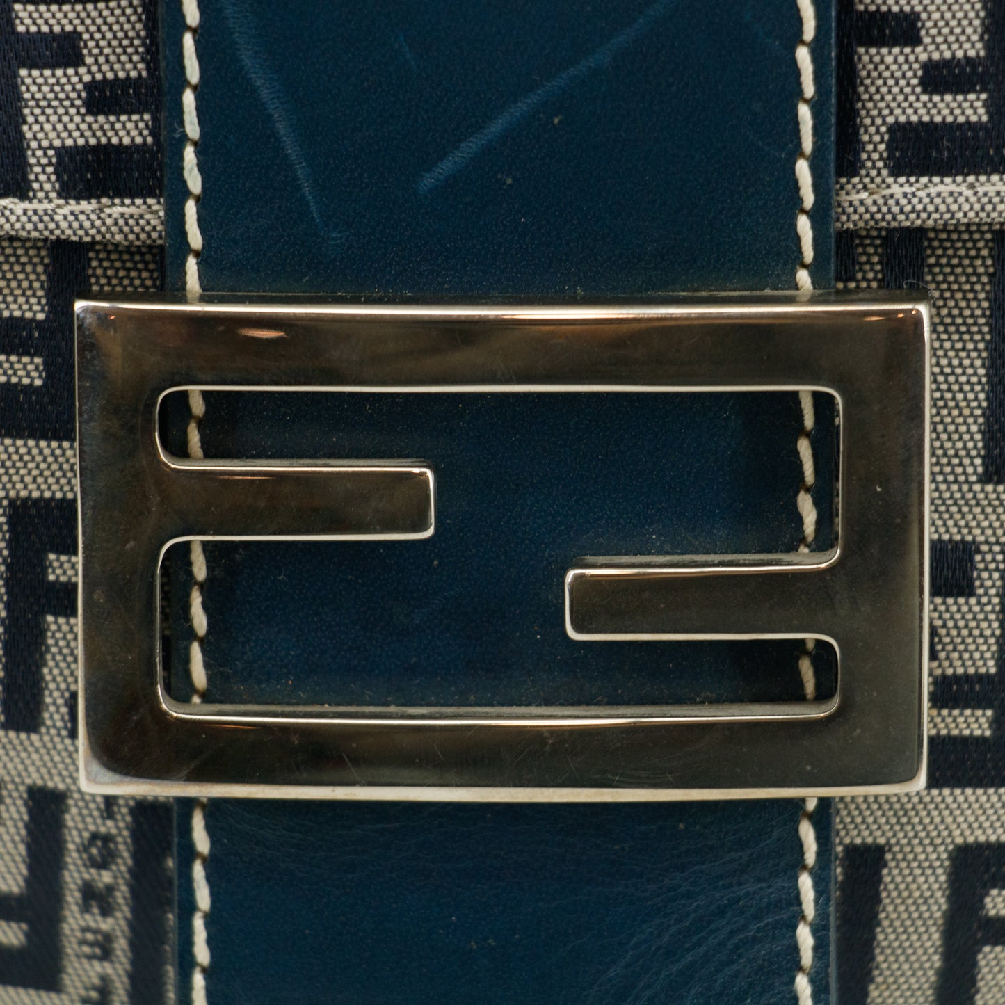 Fendi FF Zucchino Blue Bucket Shoulder Bag #3001