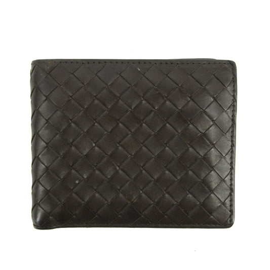 Bottega Veneta Brown Woven Leather Bifold Wallet #3009