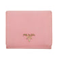 Prada Pink Saffiano Leather Compact Wallet #3010