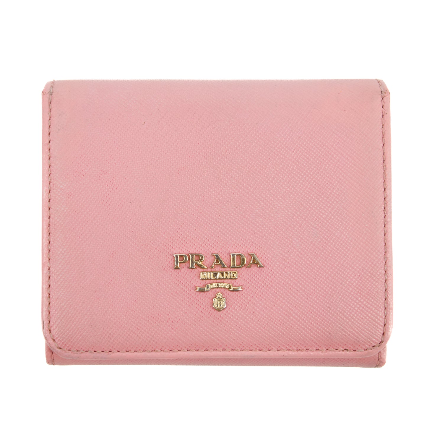 Prada Pink Saffiano Leather Compact Wallet #3010