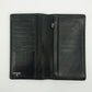 Chanel CC Camelia Flower Black Leather Long Fold Wallet #3014