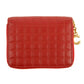 Celine Paris Red Checkered Quilt Compact Wallet #3036