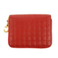 Celine Paris Red Checkered Quilt Compact Wallet #3036