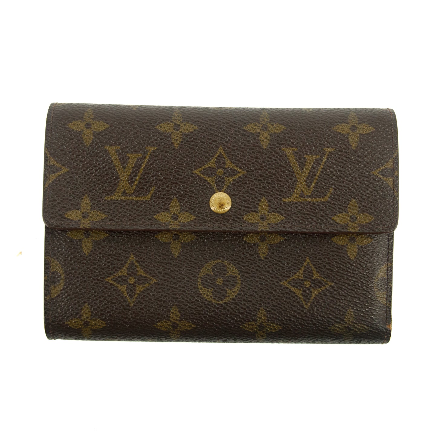 Louis Vuitton Brown Monogram Canvas Porte Tresor Etui Papiers Wallet #3049