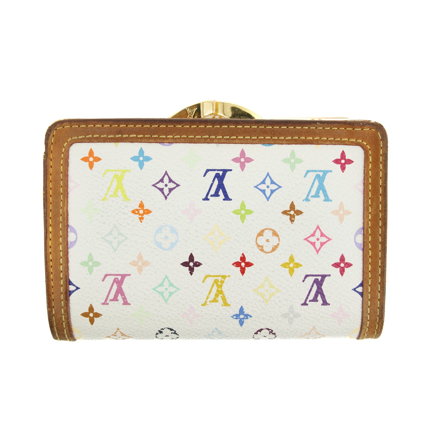 Louis Vuitton Canvas Multicolor Kisslock Wallet #3072