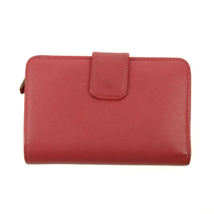 Prada Saffiano Lux Bifold Leather Hot Pink Zip Wallet  #3085