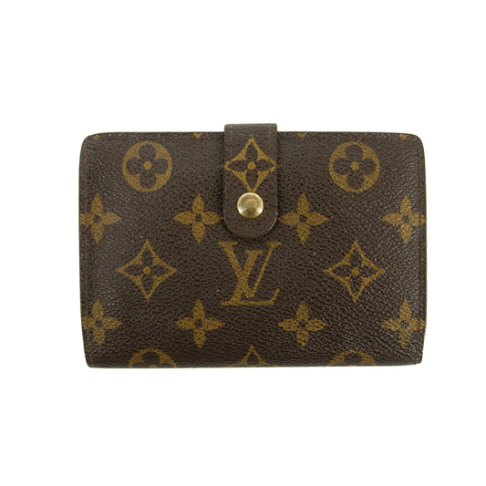 Louis Vuitton Monogram Canvas Kisslock Wallet Brown #3092