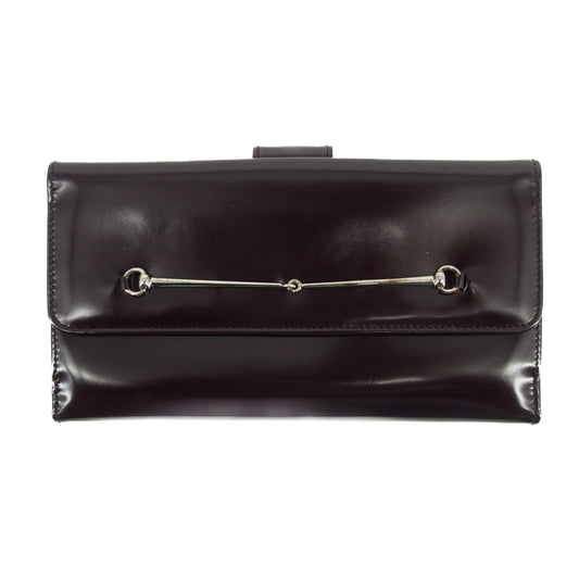Gucci Purple W Hook Horsebit Patent Long Wallet #3137